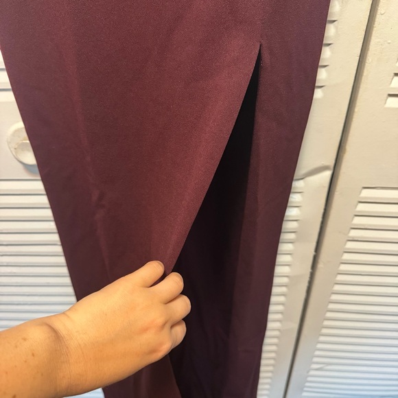 Katie May Maroon Burgundy Zip Up Sleeveless Evening Cocktail Maxi Dress Size M - Picture 3 of 6
